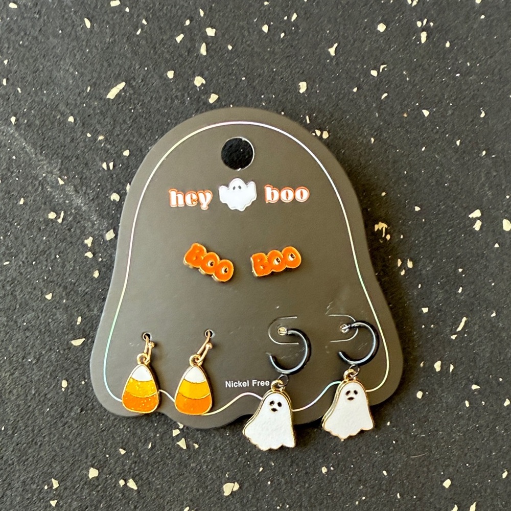 NWT Hey Boo Halloween Earring Set- 3